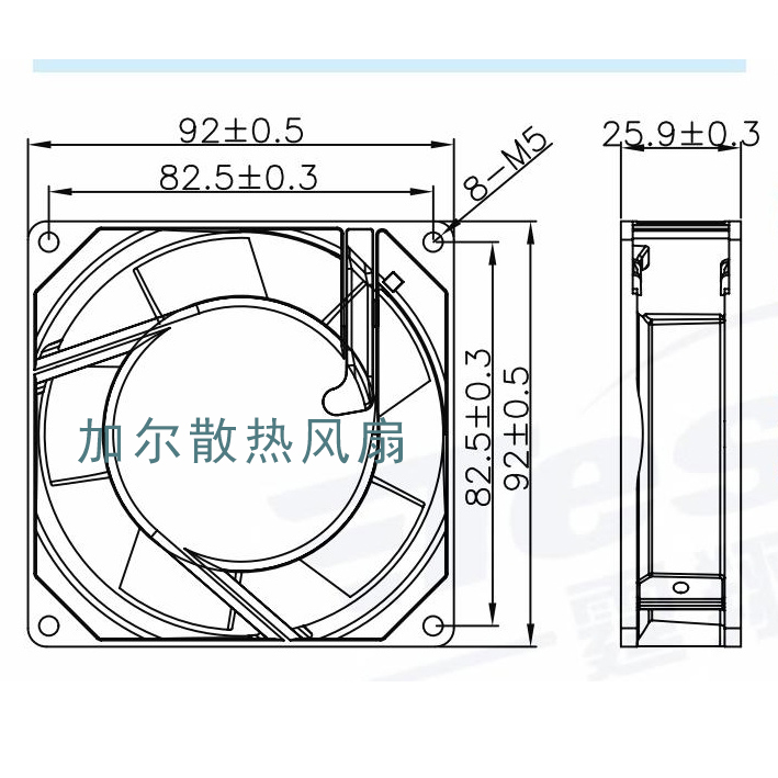 embpope GN92A2-S01 220V 70mA 13W 92x92x25mm 9厘米散热风扇