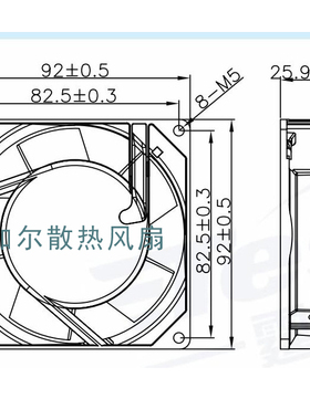 embpope GN92A2-S01 220V 70mA 13W 92x92x25mm 9厘米散热风扇