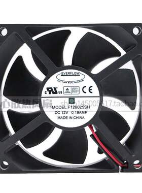 全新鑫贺EVERFLOW 8025 12V 0.19A F128025SH 散热风扇 80*80*25
