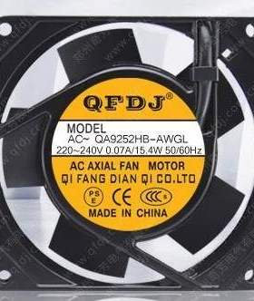 QFDJ AC220V QA9252HB-AWGL 机箱机柜散热轴流风机