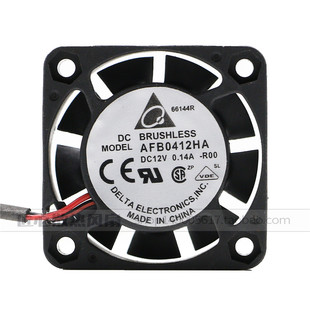 原装台达DELTA 12V 0.14A 4010 4CM双滚珠轴承散热风扇 AFB0412HA