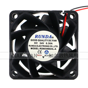 全新RUNDA RD6038B24L 6厘米變頻器散熱風扇 38mm