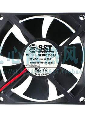 S&T SED8025S1A DC 12V 0.39A 80x80x25mm 8厘米散热风扇
