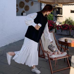 连B157FN88衣裙气质高级感春年装 提升品女质卫衣拼接假两秋件连衣