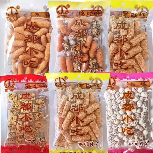 五哥成都小吃140g花生酥杂糖芝麻杆多味酥老式手工特产怀旧零食