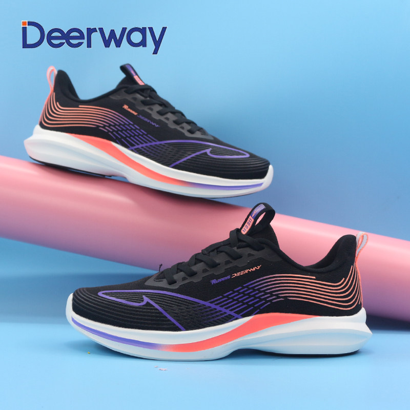 德尔惠名牌女鞋2023新款黑色品牌运动鞋女正品旗舰店初中生跑鞋子
