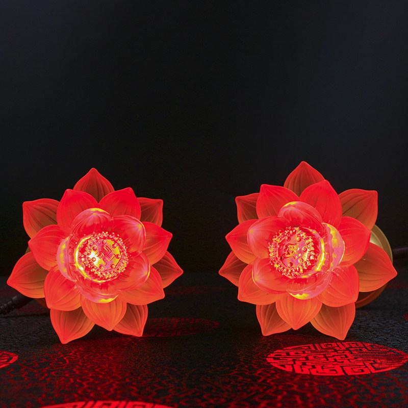 琉璃莲花灯佛供灯佛灯充电佛前供灯纯铜插电长明灯家用佛堂供灯图片