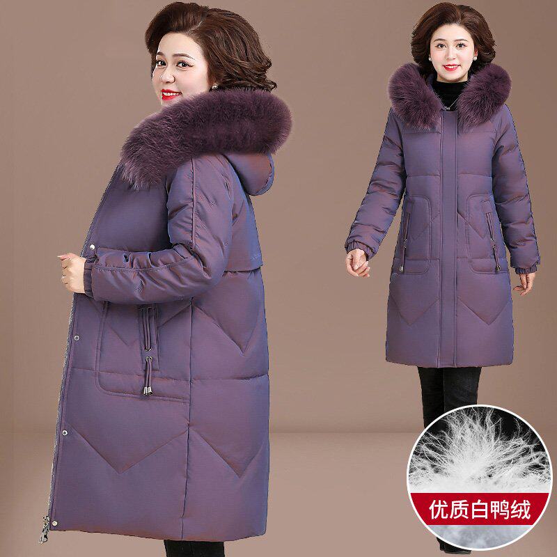 中年妈妈冬装外套2025新款冬季厚棉袄中老年人秋冬羽绒服女中长款