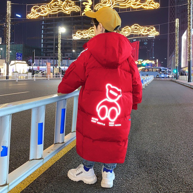 儿童羽绒服男童中长款2025冬季新款中大童冬季加厚外套反季清仓