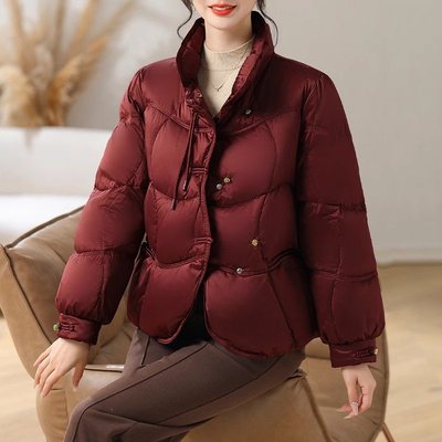 妈妈冬装国风棉袄外套2025新款中老年女士秋冬季新中式红色羽绒服