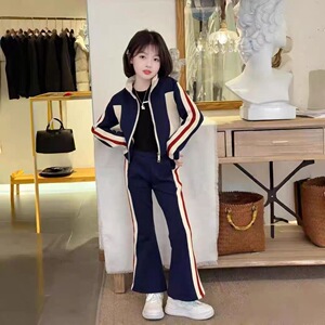 女童秋装套装2026新款洋气中大童休闲开衫外套运动风两件套春秋款