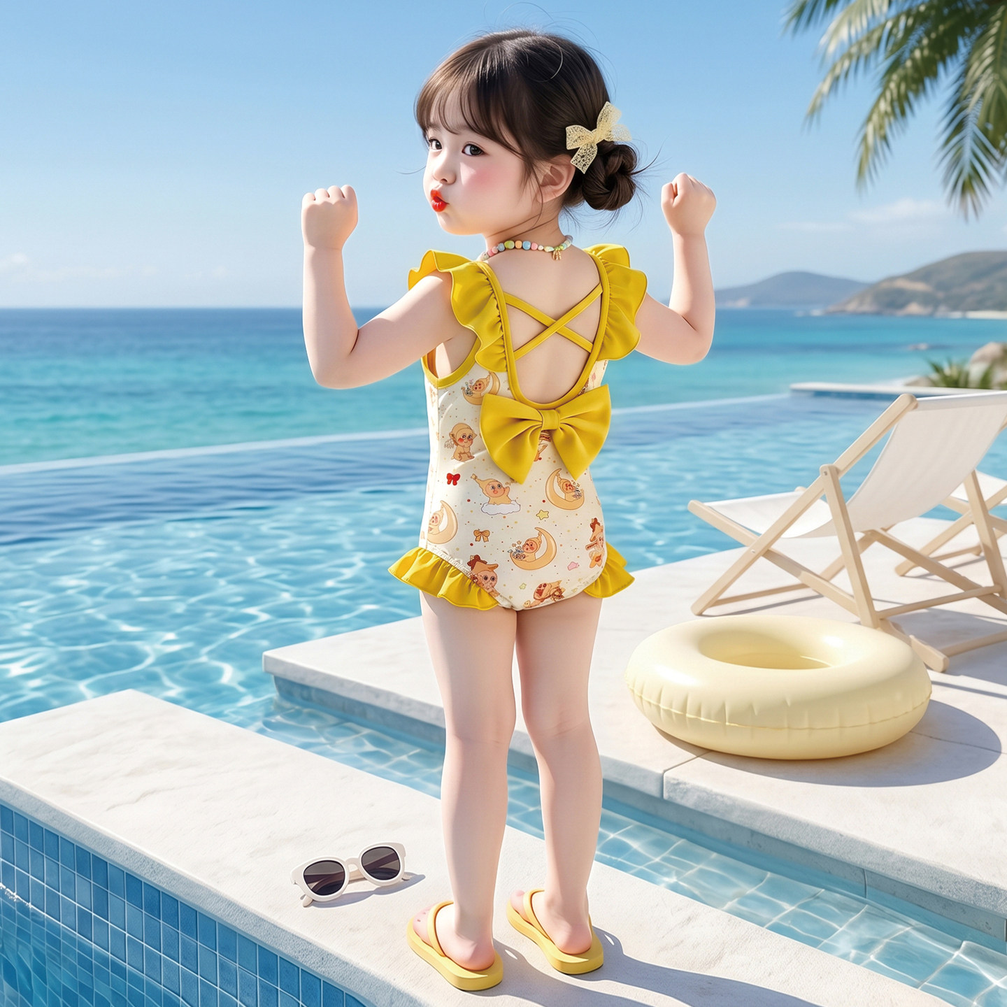 女童连体泳衣夏季新款卡通游泳装