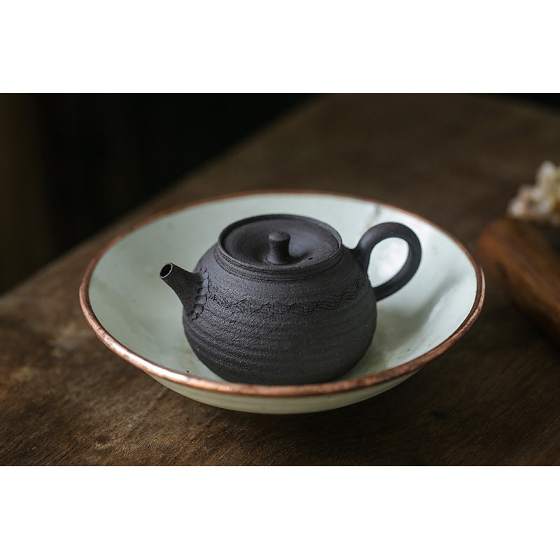 纯手工黑色茶壶陶壶景德镇功夫茶具泡茶壶手作复古 150ml