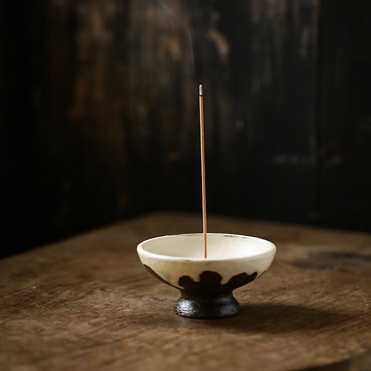 手工陶泥粉引釉中式复古香插