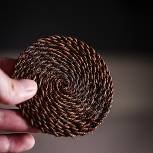 手工编织壶垫细棕垫隔热垫茶道配件茶垫杯垫养壶垫茶具复古垫子