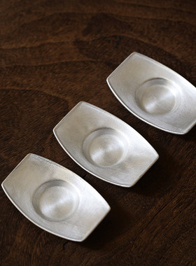 卢阳手工刷银杯托茶托功夫茶具配件茶具luyang手作