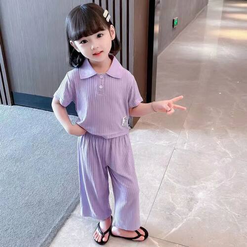 2026大童女T恤儿童夏装新款女童2026童装洋气套装夏季短袖两件套