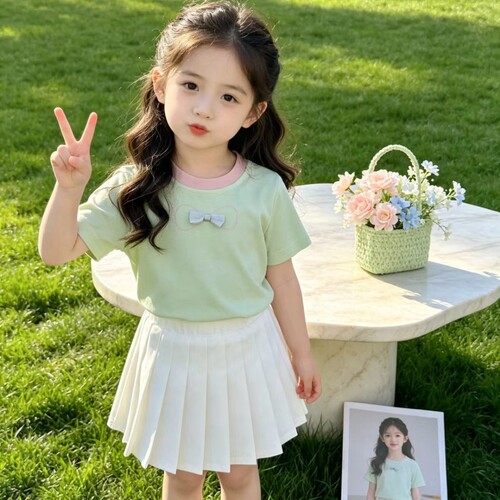 2026短袖夏季新款T恤中小童上衣超童装儿童好看女童半袖2026