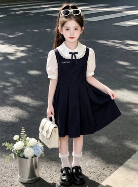 2026夏装女童连衣裙洋气可爱娃娃领甜美风儿童装夏季公主裙裙子学
