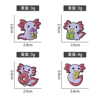 Pink salamander brooch, cute and girlish salamander dress, brooch, anti-exposure clasp, medal brooch thumbnail 6