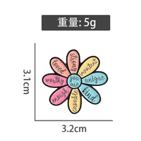 Colorful Daisy flower English letter "HAPPY" brooch, cute girl's heart badge, brooch anti-glare clasp thumbnail 6