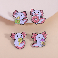 Pink salamander brooch, cute and girlish salamander dress, brooch, anti-exposure clasp, medal brooch thumbnail 5