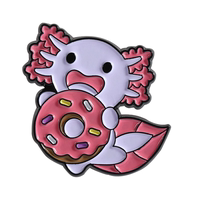 Pink salamander brooch, cute and girlish salamander dress, brooch, anti-exposure clasp, medal brooch thumbnail 3