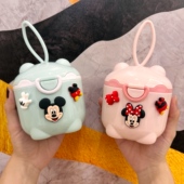 婴儿奶粉盒便携外出可爱宝宝辅食米粉储存盒卡通挂件式 密封收纳罐