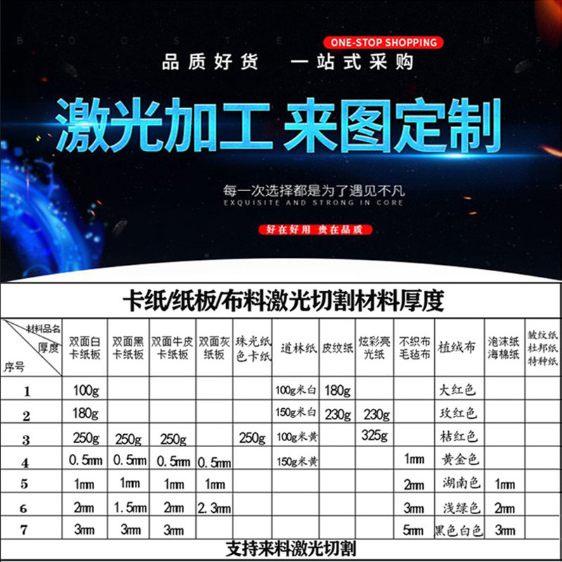 卡纸定制花案白卡纸板纹样图案激光切割卡纸张雕刻镂空切割加工图片