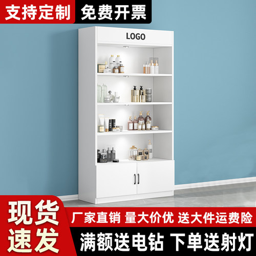 货架展示架产品手办展示柜样品置物架美容院美甲收纳玻璃柜陈列柜