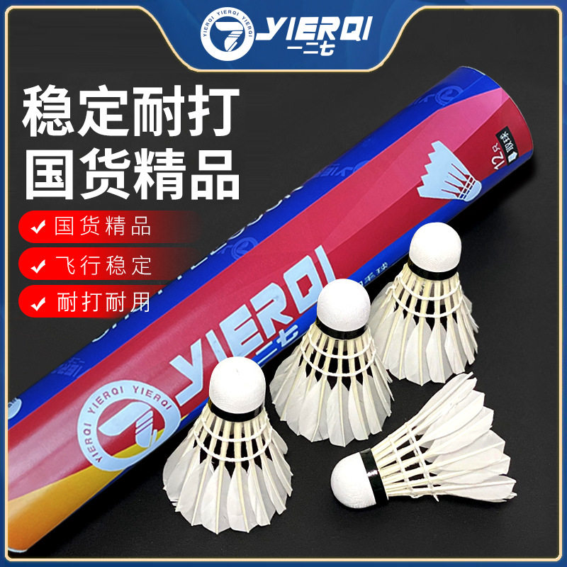 羽毛球正品飞行稳定12/6只装耐打王白色羽毛球训练训练彩标教练推