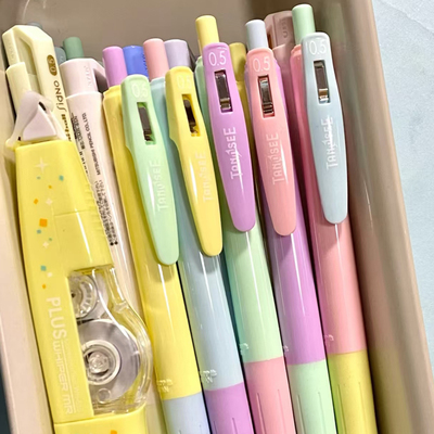 TANOSEE撞色中性笔多巴胺拼色