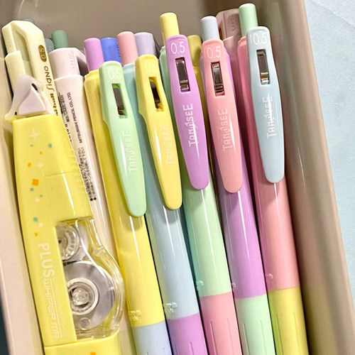 TANOSEE撞色中性笔多巴胺拼色