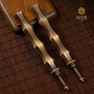 古风兵器纯铜材质 传奇裁决之杖屠龙刀复古武器优质黄铜摆件