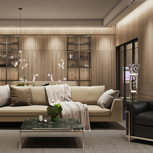 博洛尼橱柜厨房置物柜整体家用全屋定制轻奢开放式大店-罗伊之家