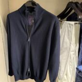 意式 高端绵羊毛桑蚕丝菠萝纹理商务休闲外套针织衫 轻奢 紫标系列