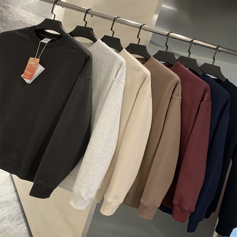 纯色百搭保暖休闲圆领长袖卫衣