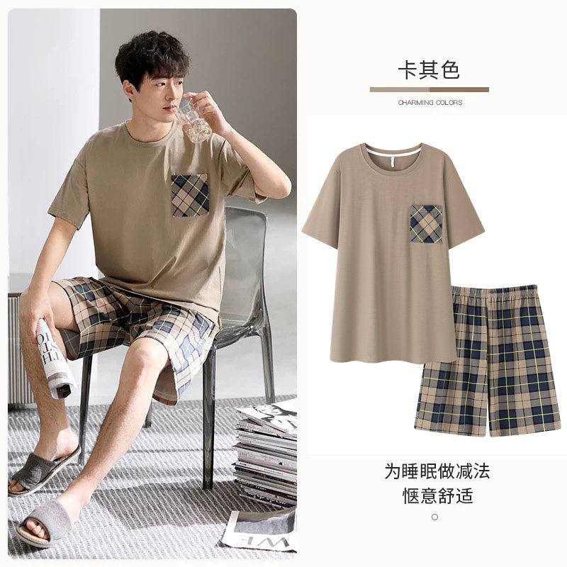 莫代尔棉睡衣男夏季短袖短裤薄款大码夏款夏天休闲运动家居服套装