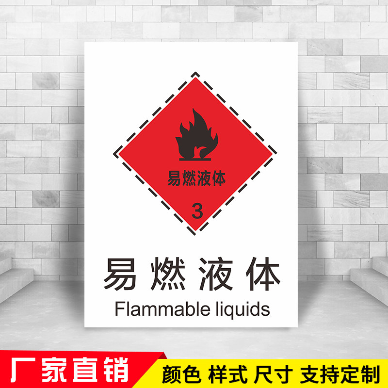 易燃液体   安全警示牌标识标志提示牌警告禁止消防指示牌