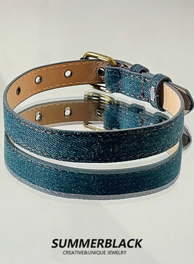 复古街拍牛仔项圈颈链