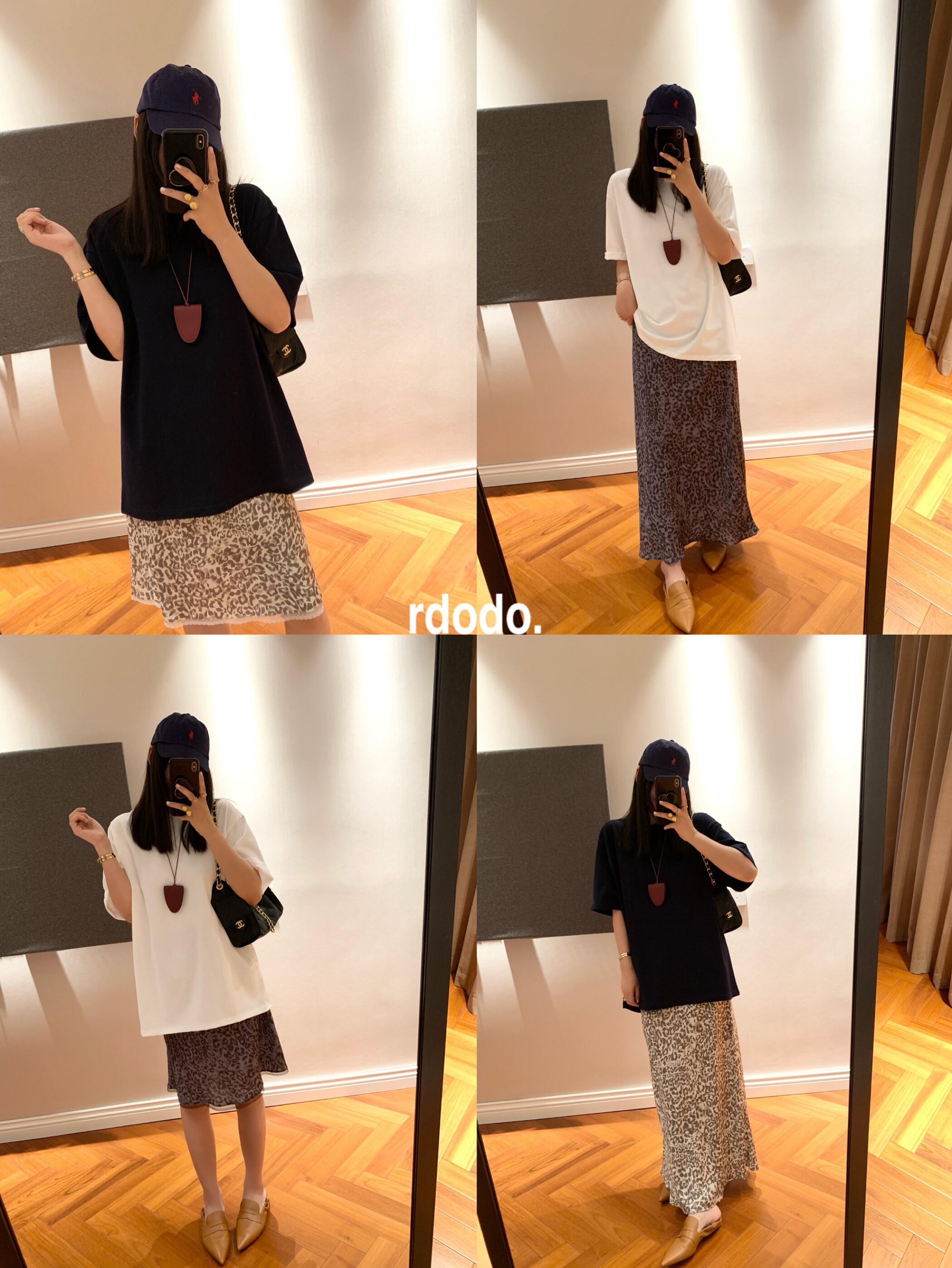 Rdodo自线 豹纹女士落日烟熏豹斜裁显瘦松紧腰蕾丝半身裙短长裙