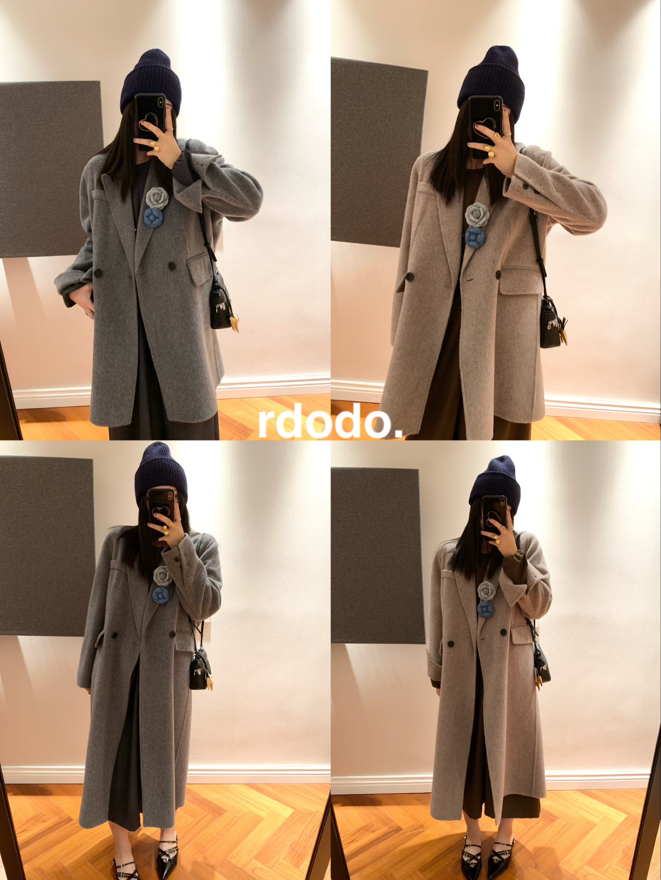 Rdodo自线 长期主义优雅法式正肩系带西装高支羊绒羊毛长短大衣