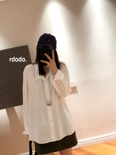 Rdodo自线 pr@da造型感日本进口高支棉翻领高阶时髦显瘦衬衫上衣