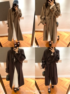 风衣 静奢立领系带松弛老钱慵懒进口面料廓型长款 Rdodo自线 row式