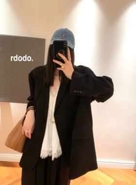Rdodo自线 c@rven时髦态度廓形重磅铜氨羊毛静奢无垫肩西装外套