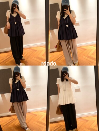 Rdodo自线 uma风松弛老钱零压感百搭裸感空气松紧腰透气阔腿裤夏