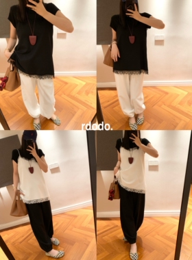 Rdodo自线 进口砂洗雾感铜氨丝收脚口百搭慵懒轻松感休闲气球裤
