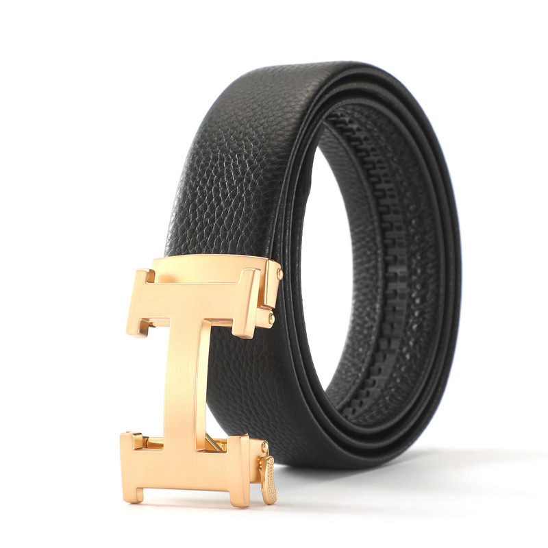 新款皮带男士字母真皮腰带中年轻人商务奢侈品头层牛皮裤带送礼物