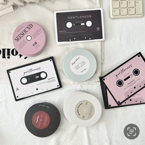 PaperNice设计感高颜值磁带CD卡片A7/M5手账DIY配件礼物明信片