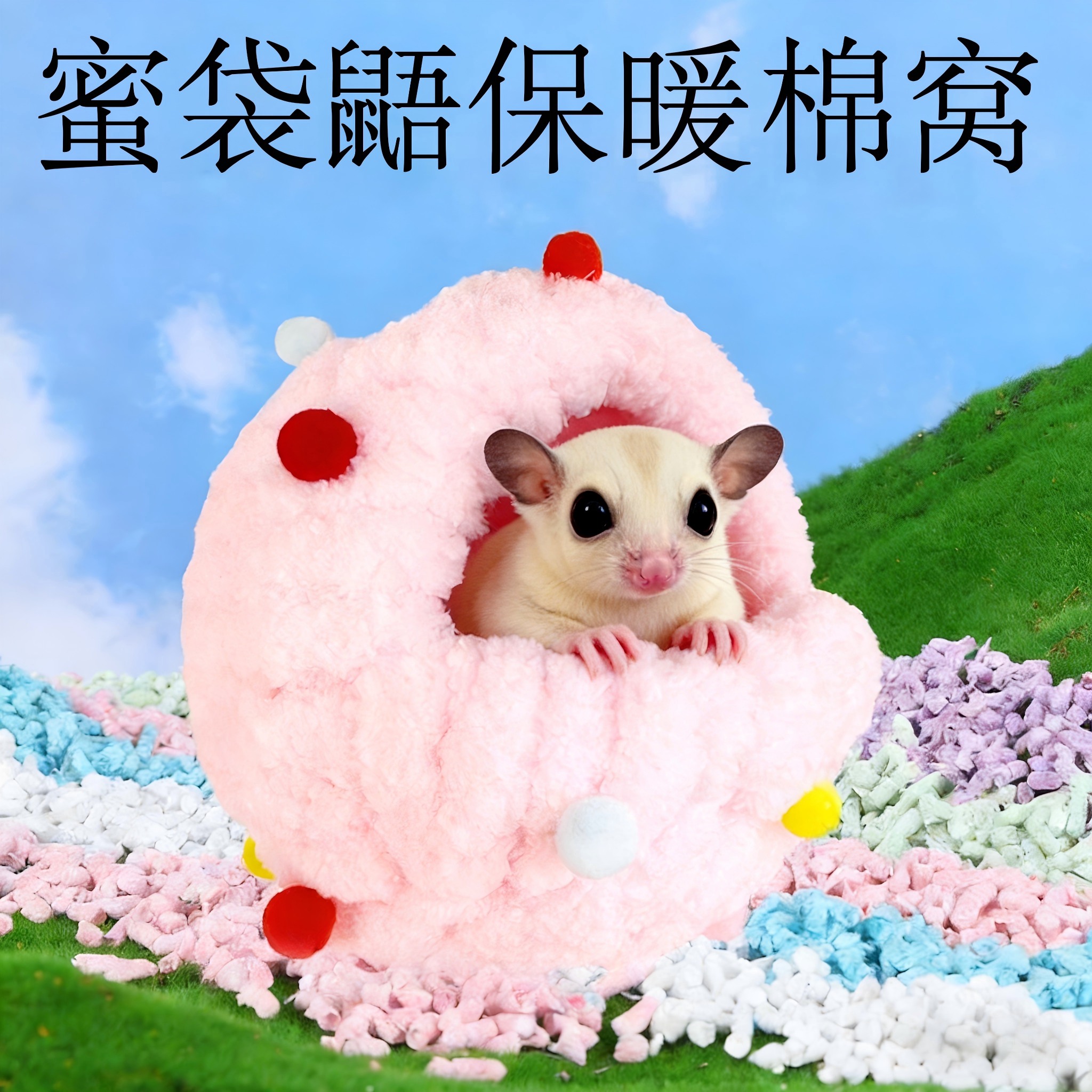 蜜袋鼯加厚冬季棉窝金丝熊鹦鹉小宠过冬保暖房子G型彩球睡觉小窝